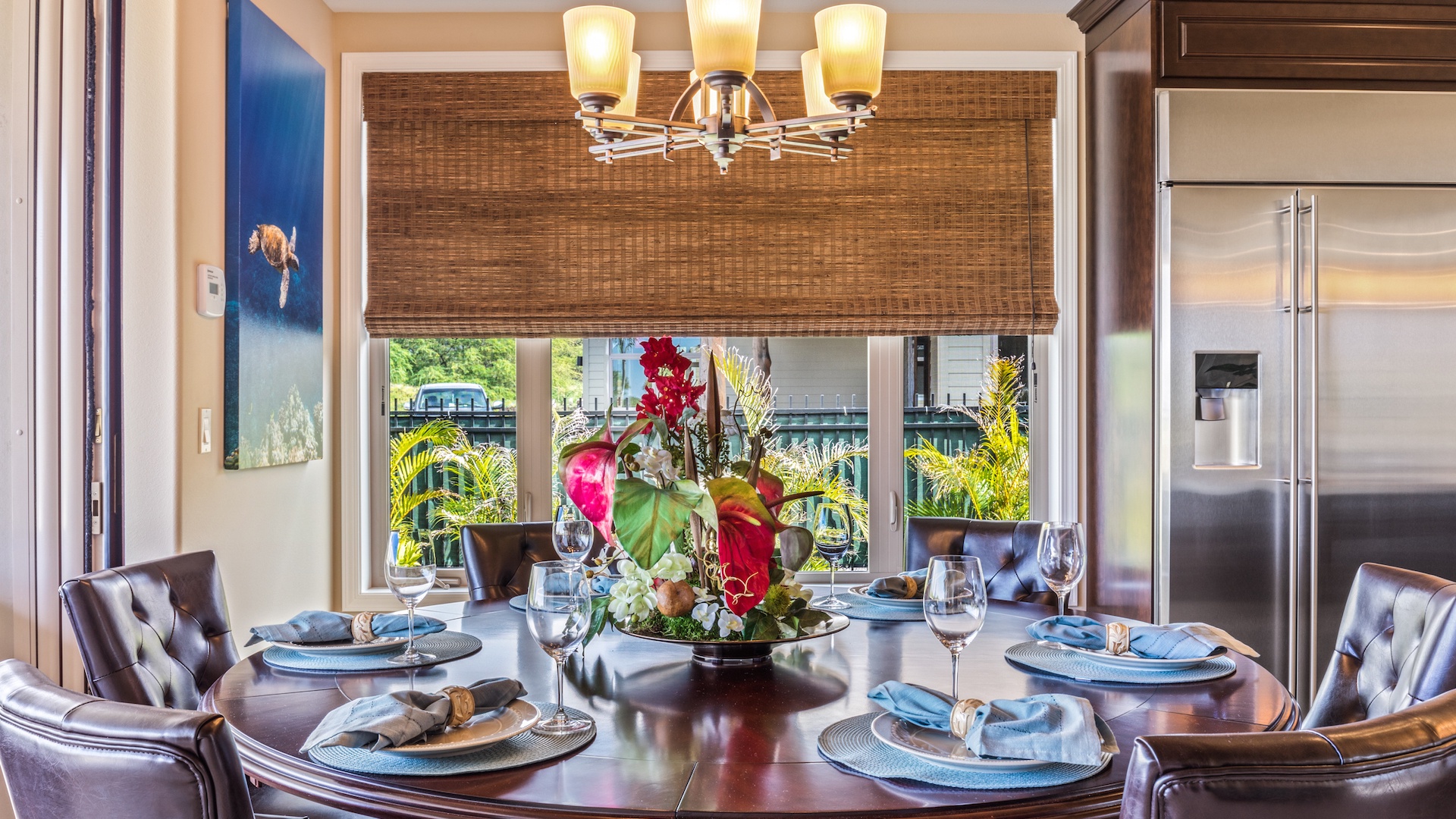 Kamuela Vacation Rentals, 4BD KaMilo (333) Home at Mauna Lani Resort - Elegant dining set for eight.