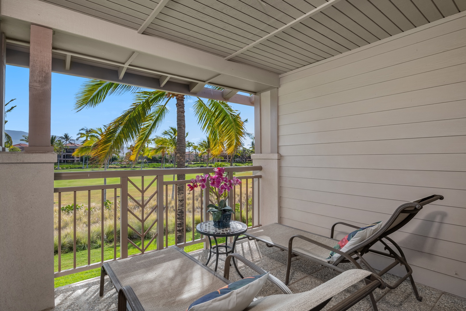 Waikoloa Vacation Rentals, Waikoloa Colony Villas 403 - Relax on Your Private Lanai Off the Primary Bedroom w Serene Golf Course Views.