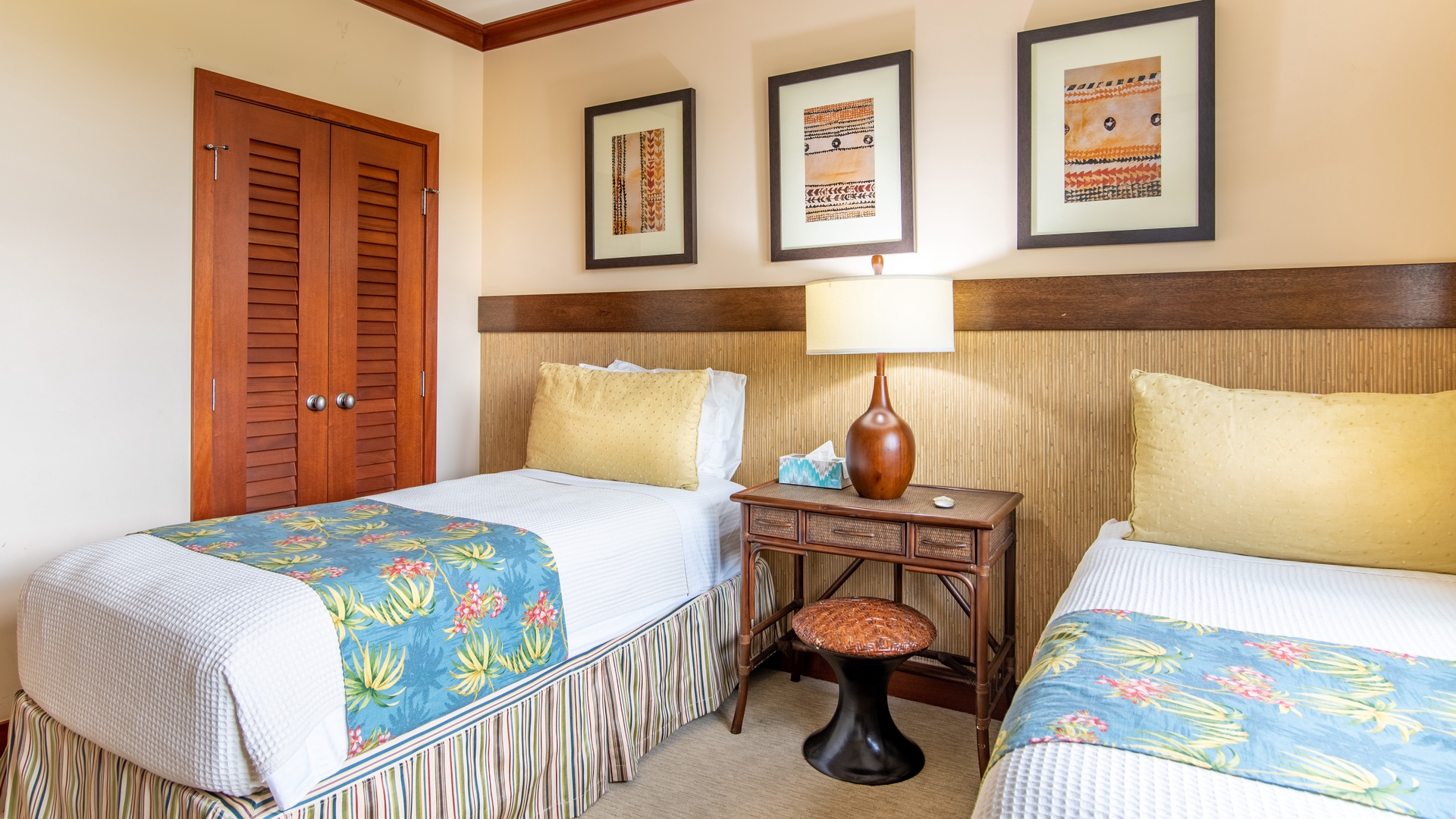 Kapolei Vacation Rentals, Ko Olina Beach Villas B608 - The second guest bedroom offers two extra-long twin beds, ideal for families or friends traveling together on a Hawaii vacation.