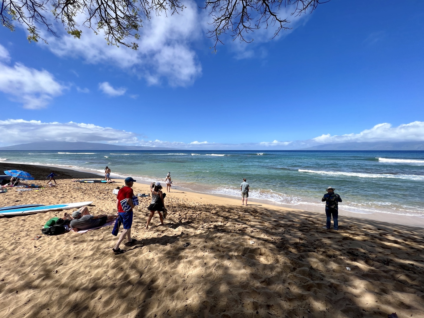 Lahaina Vacation Rentals, Kaanapali Shores 702 - Relax under the shade as you enjoy a sunny day at the beach, with soft sand and clear blue waters stretching out before you.