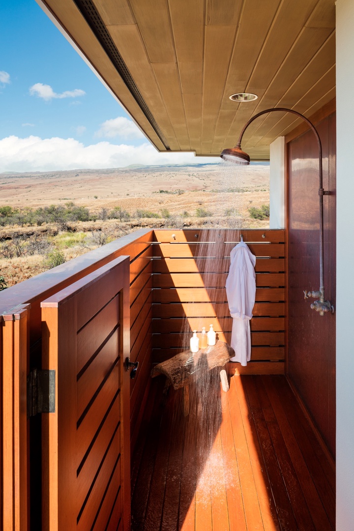Kamuela Vacation Rentals, 5BD Fairways North (1) Estate Home at Mauna Kea Resort - Fourth bedroom's outdoor shower deck - a tropical treat!