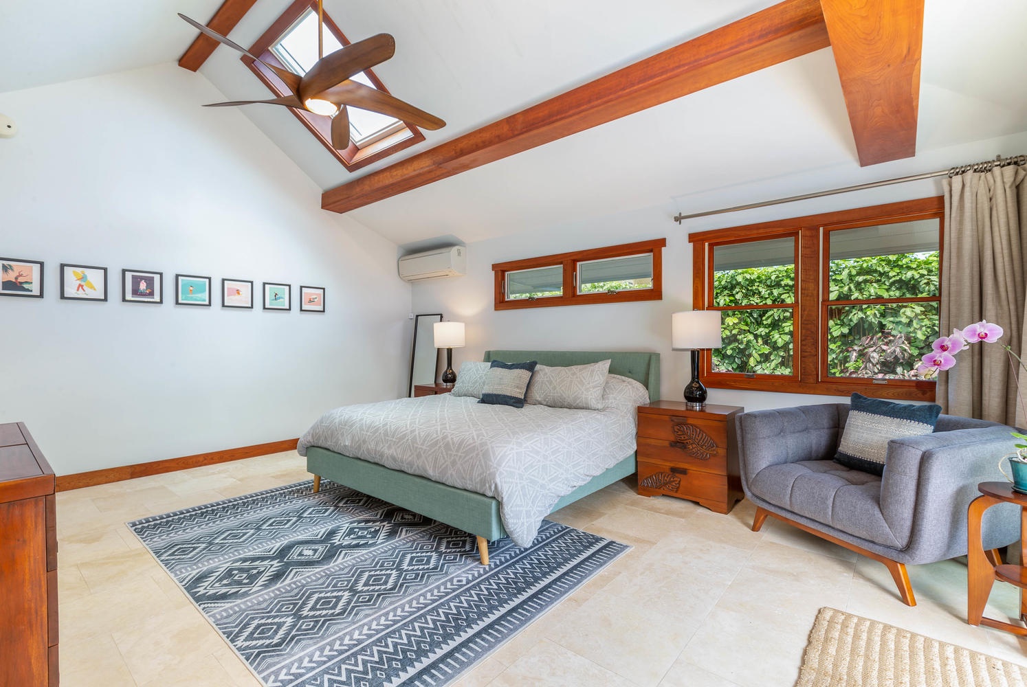 Princeville Vacation Rentals, Makana Lei - Primary bedroom has high ceilings and plenty of space