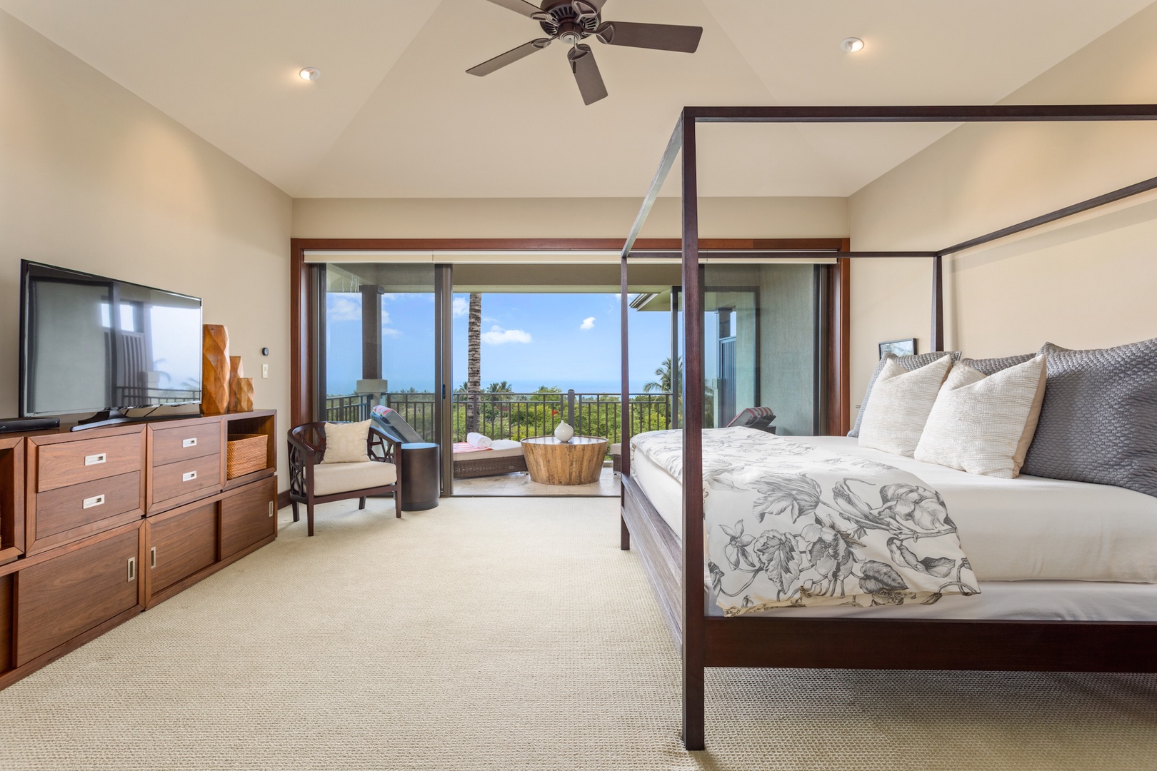 Kailua Kona Vacation Rentals, 3BD Hainoa Villa (2901D) at Four Seasons Resort at Hualalai - Alternate view of the primary bedroom.