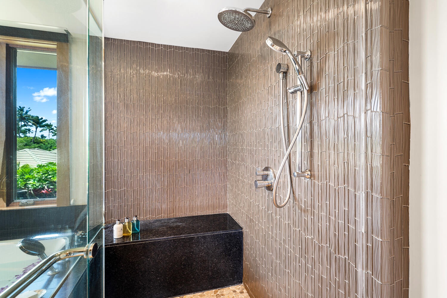 Kamuela Vacation Rentals, Laule'a at the Mauna Lani Resort #14 - Wash away the day in the sleek walk-in shower with rainfall head.
