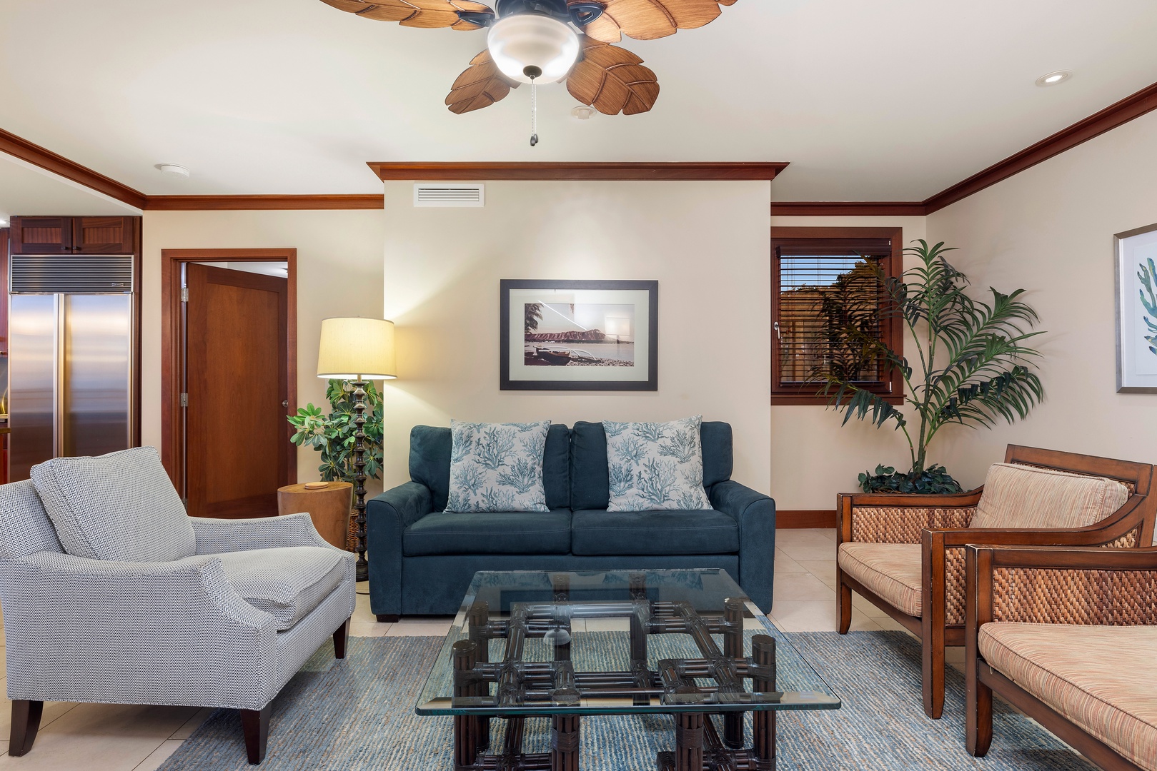 Kapolei Vacation Rentals, Ko Olina Beach Villas B210 - Spacious living room perfect for families and groups.
