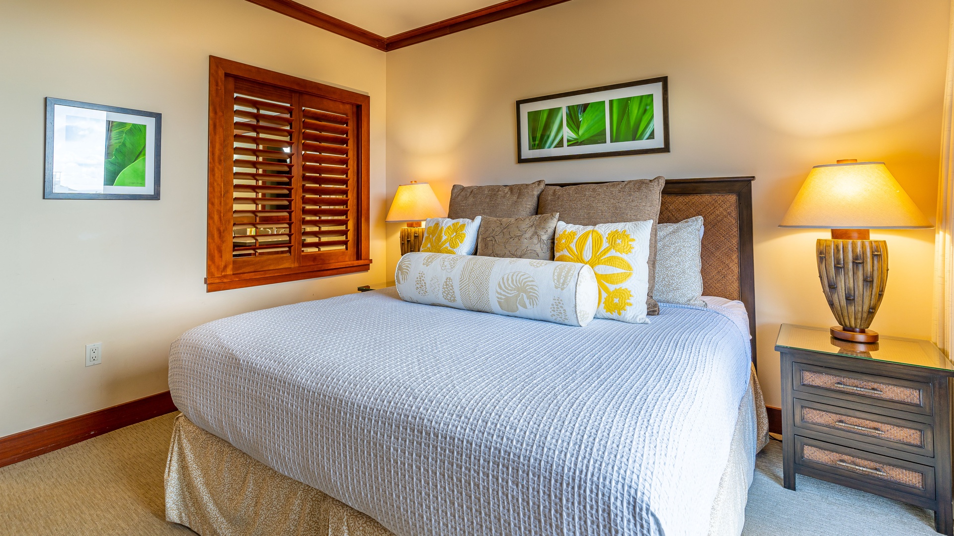 Kapolei Vacation Rentals, Ko Olina Beach Villas B706 - The primary guest bedroom where you will rest peacefully.