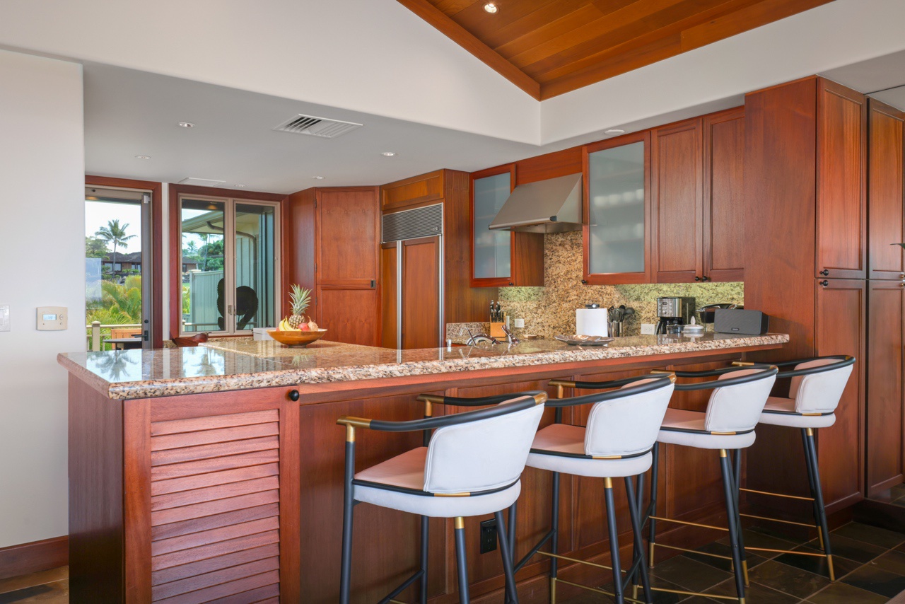 Kailua Kona Vacation Rentals, 3BD Ke Alaula Villa (217C) at Hualalai Resort - Smooth wood cabinetry and exquisite views - a chef’s delight!