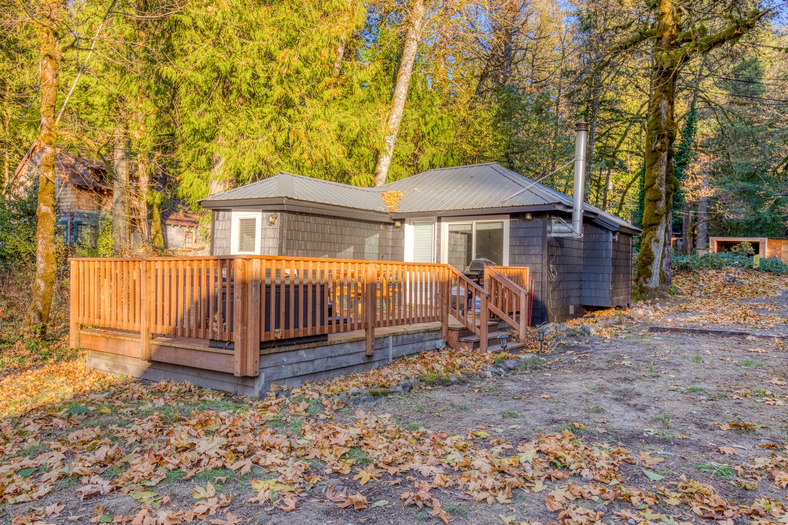 Rhododendron Vacation Rentals, Riverbend Cabin #1 - Back of the house