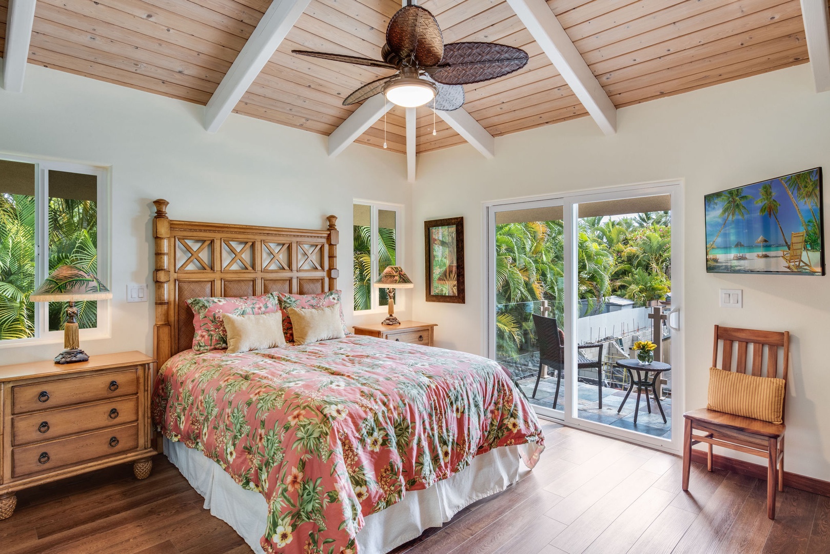 Kailua Kona Vacation Rentals, Kona Beach Bungalows** - Step from the Moku Primary Suite directly to your private lanai sanctuary.