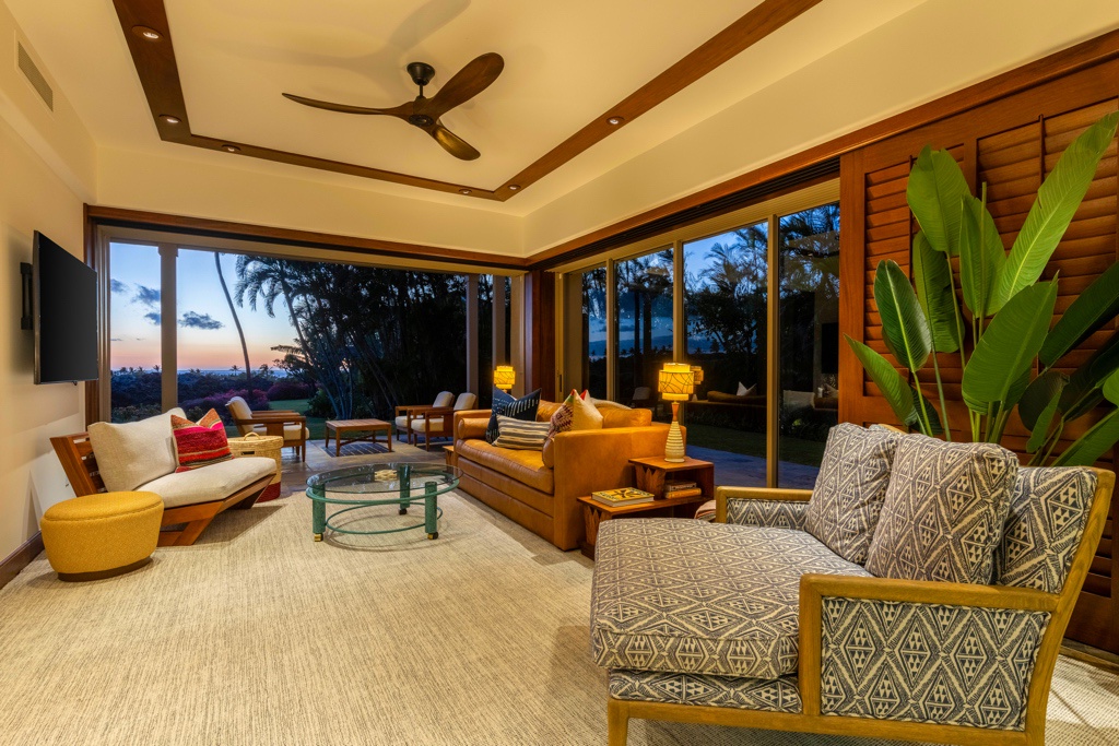 Kailua Kona Vacation Rentals, 3BD Ke Alaula Villa (217C) at Hualalai Resort - Enjoy sunsets inside or on the lanai.