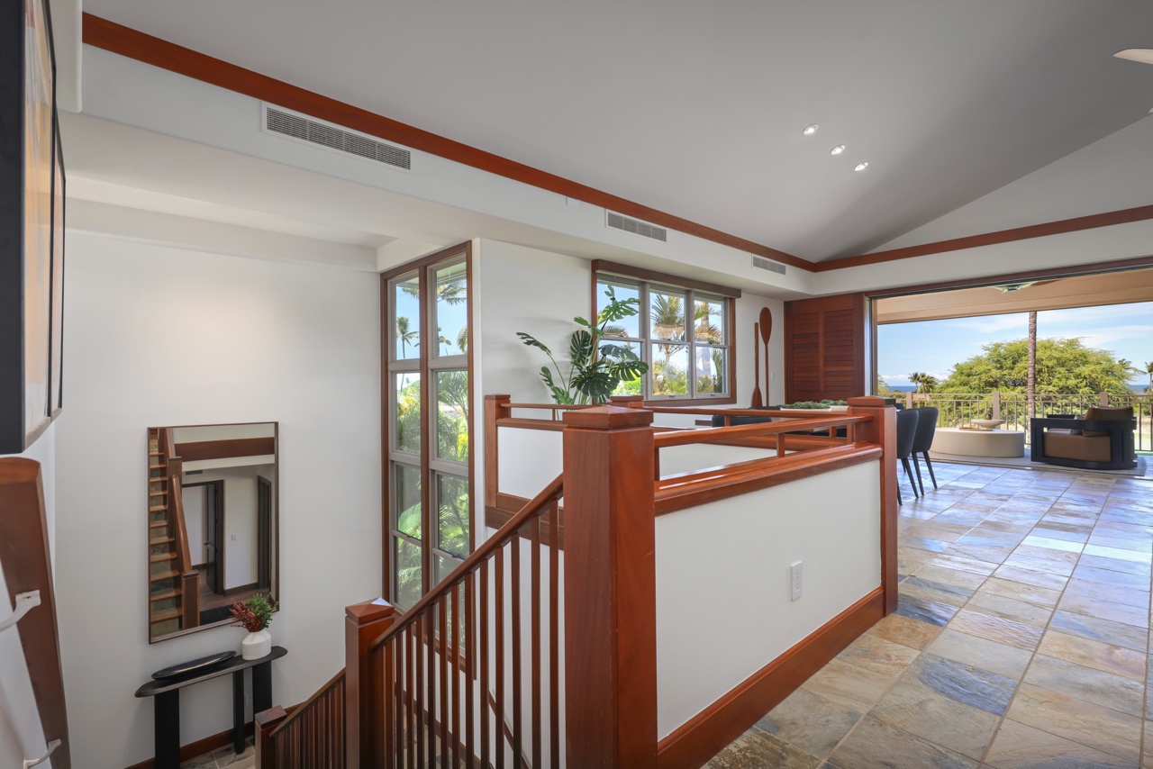 Kailua Kona Vacation Rentals, 3BD Ka'Ulu Villa (109A) at Hualalai Resort - Reverse view from the top floor down towards the foyer.