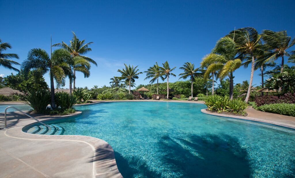 Kamuela Vacation Rentals, Mauna Lani KaMilo #407 - Take a dip, surrounded by swaying palm trees.
