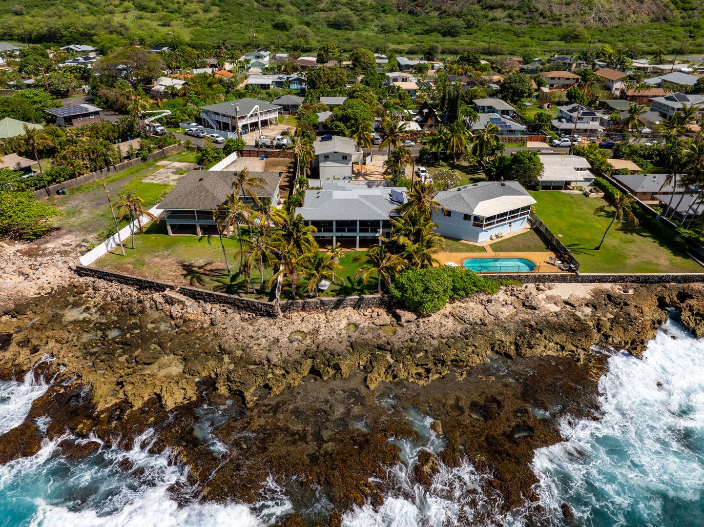 Waianae Vacation Rentals, Oceanfront Luxury Dream Estate - From the waves to the walkway, this final angle emphasizes just how close paradise truly is.