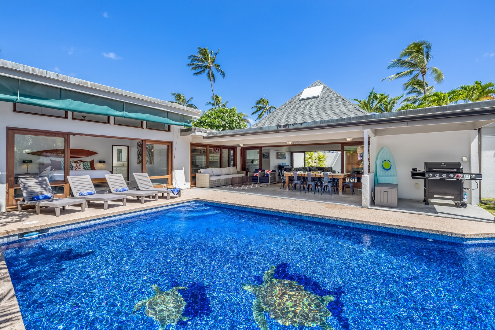 Kailua Vacation Rentals, Lokomaika'i Kailua - View back towards the primary and covered lanai