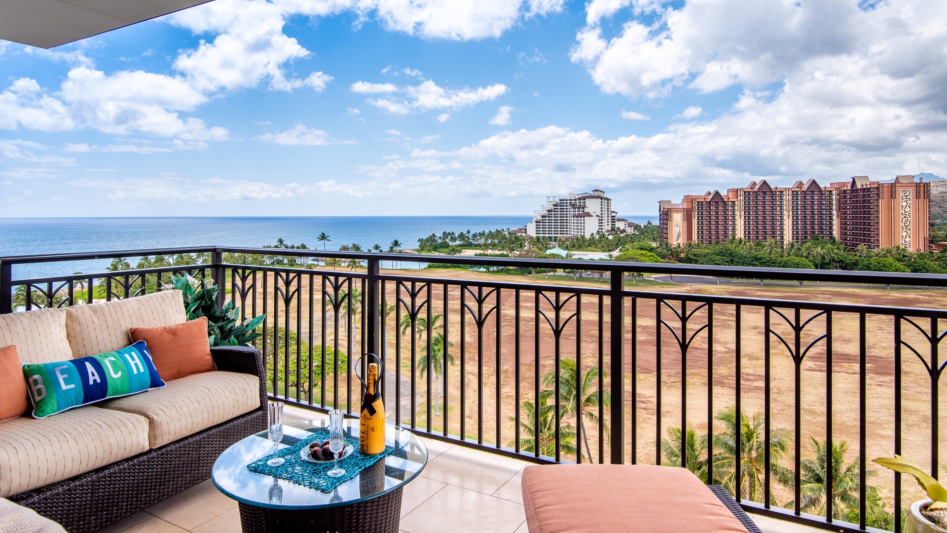 Kapolei Vacation Rentals, Ko Olina Beach Villas O1111 - The furnished lanai Ko Olina in Hawaii.