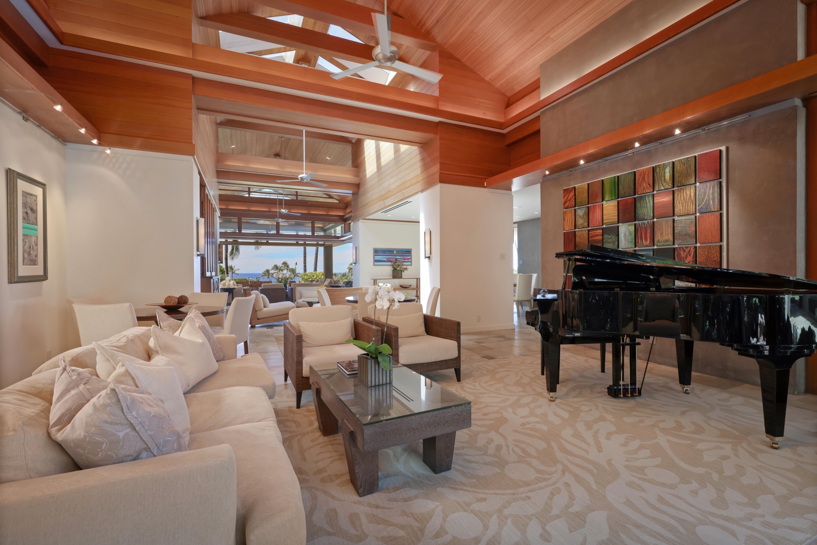 Kamuela Vacation Rentals, Mauna Kea Resort Bluffs 22 - The Beach House - A grand piano adds a touch of elegance to this inviting space.