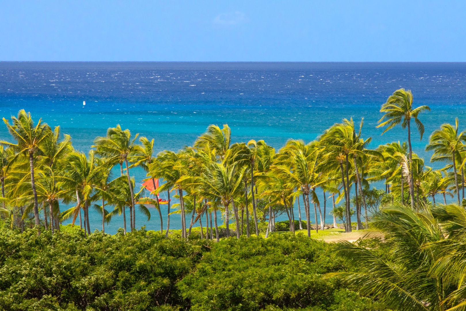 Kapolei Vacation Rentals, Ko Olina Beach Villas O805 - Aerial shot of the lagoon.