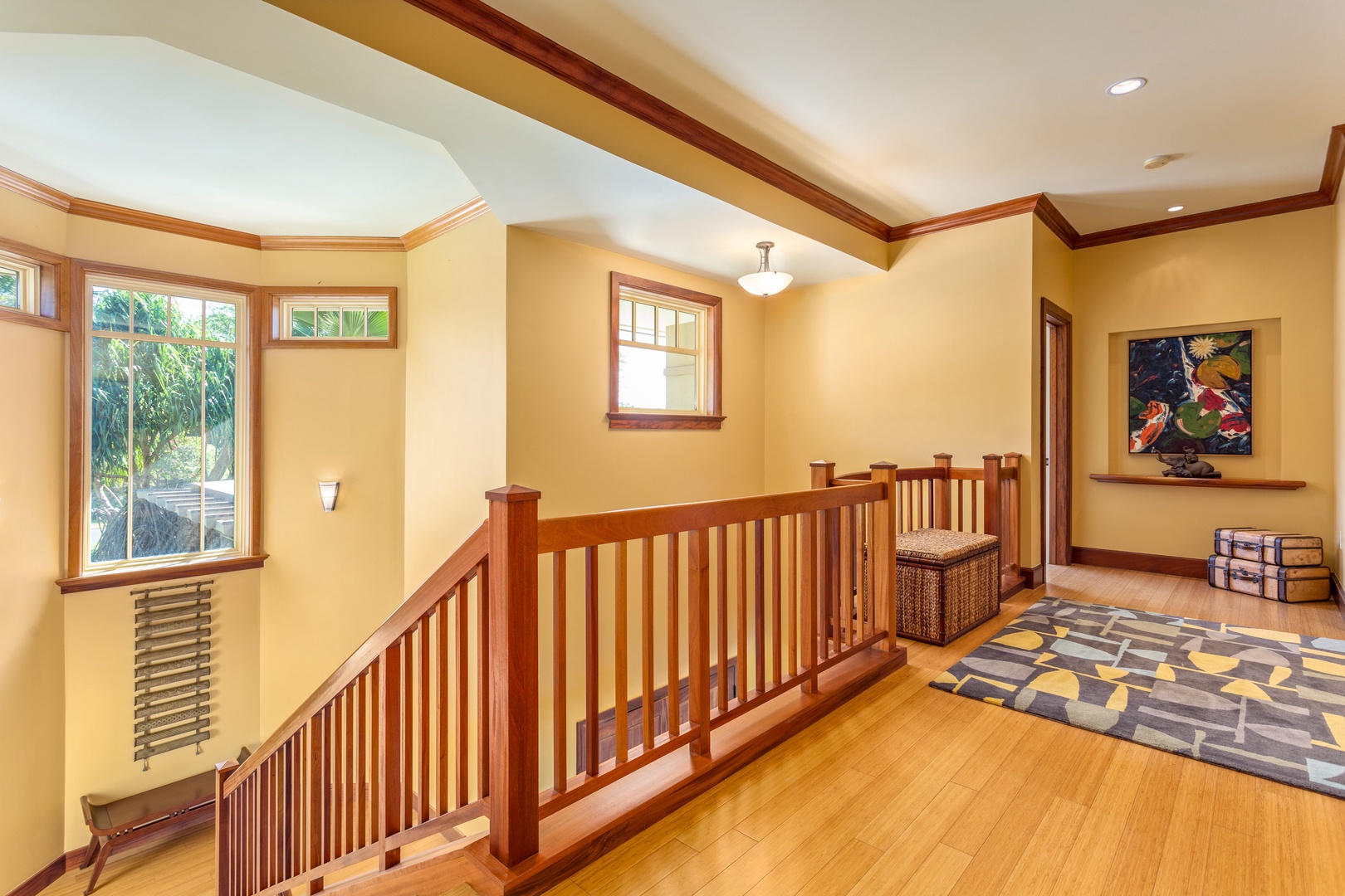 Kamuela Vacation Rentals, Kaunaoa 7B at Mauna Kea Resort - Upstairs balcony overlooking living room