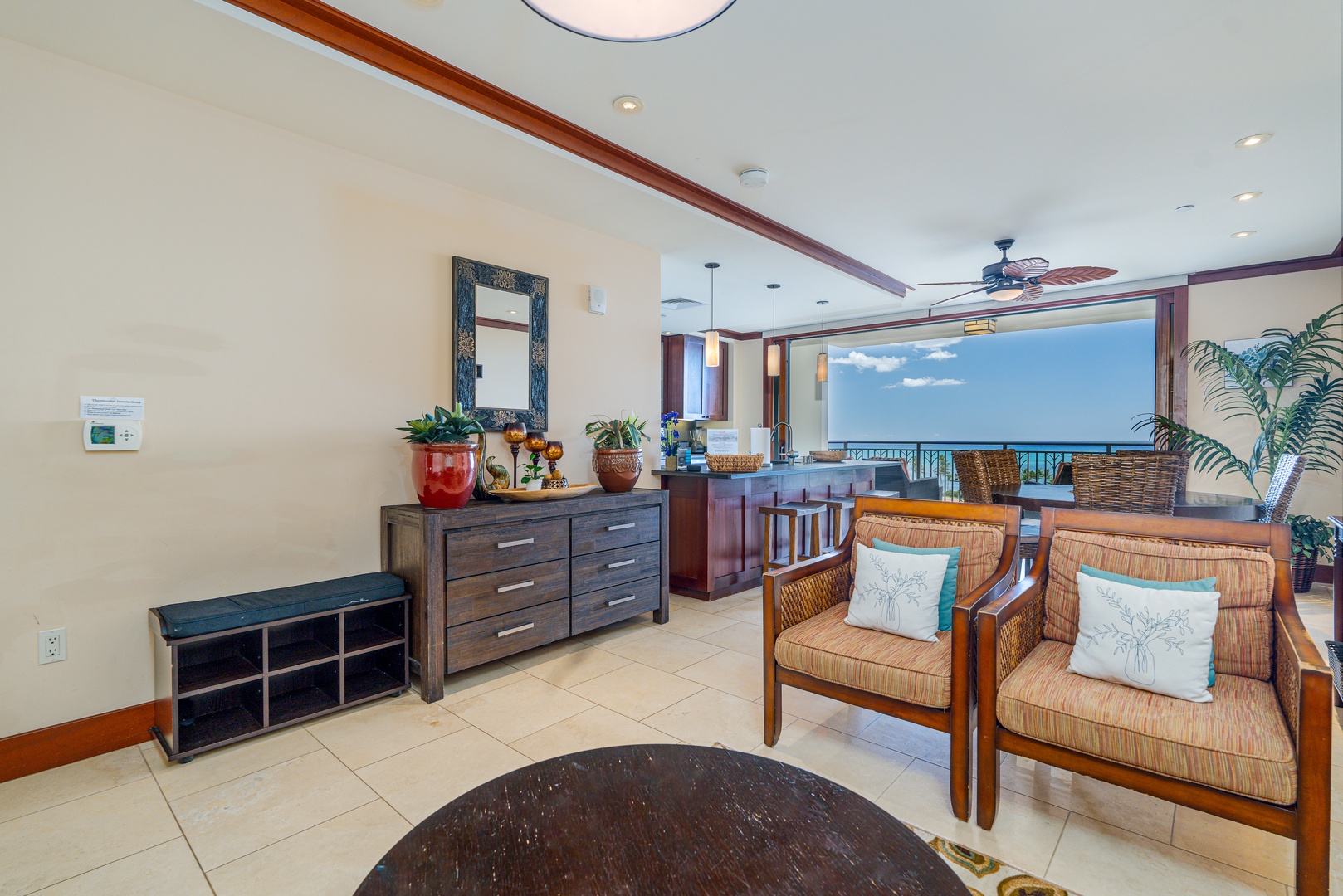 Kapolei Vacation Rentals, Ko Olina Beach Villas O904 - Seamless living with indoor / outdoor dining and views.