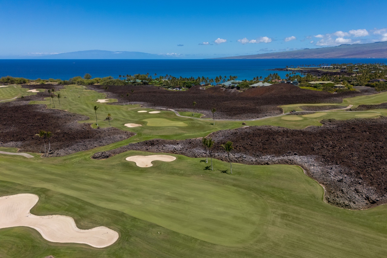 Waimea Vacation Rentals, 5BD Mauna Lani Lux Golf Estate (4) at One Ocean - This stunning aerial view showcases the adjacent golf course.