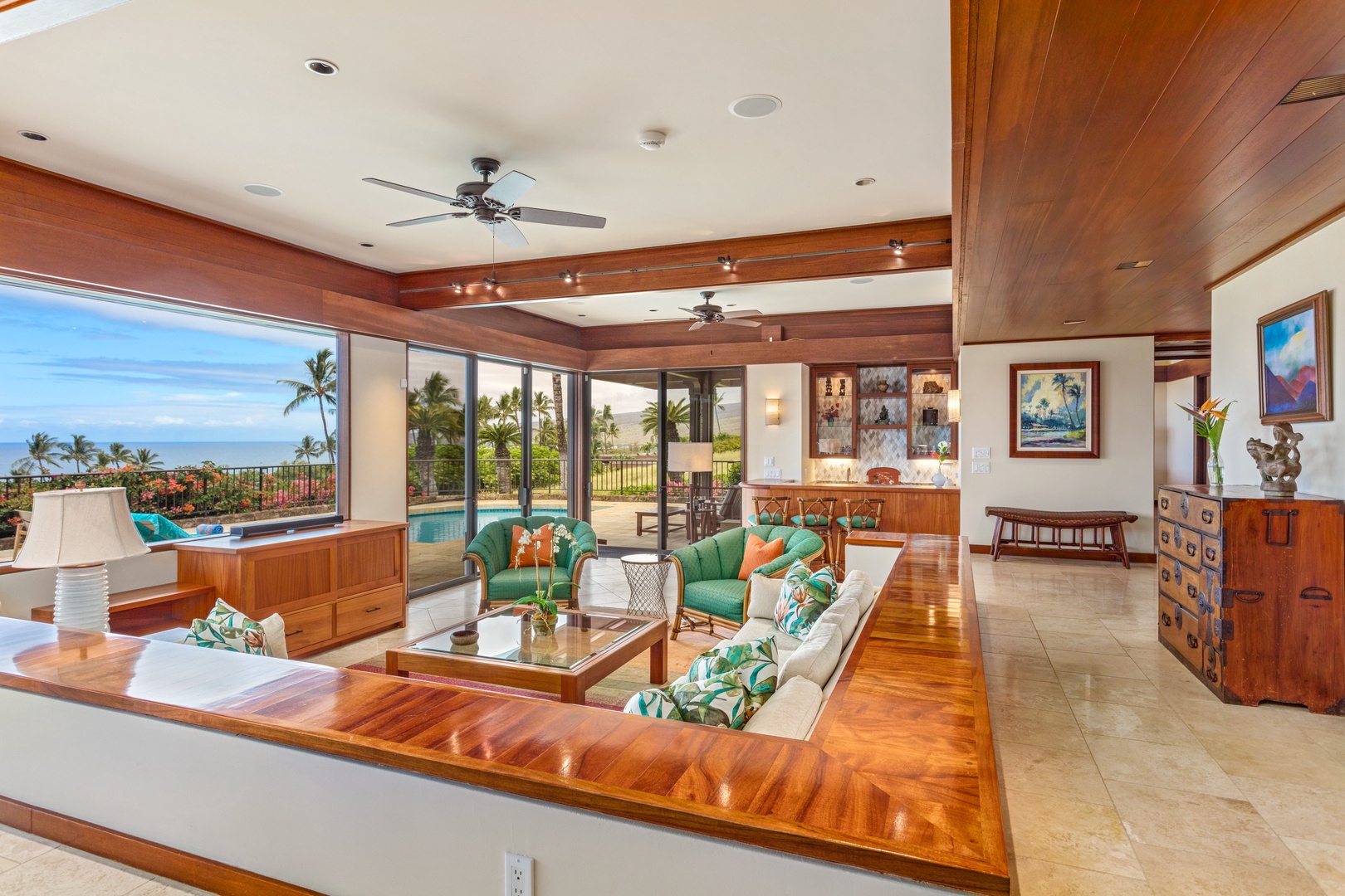 Kamuela Vacation Rentals, 4BD Villas (21) at Mauna Kea Resort - Elegant Koa Woodwork, High Valance Ceilings, Incredible Natural Light & Exquisite Views.