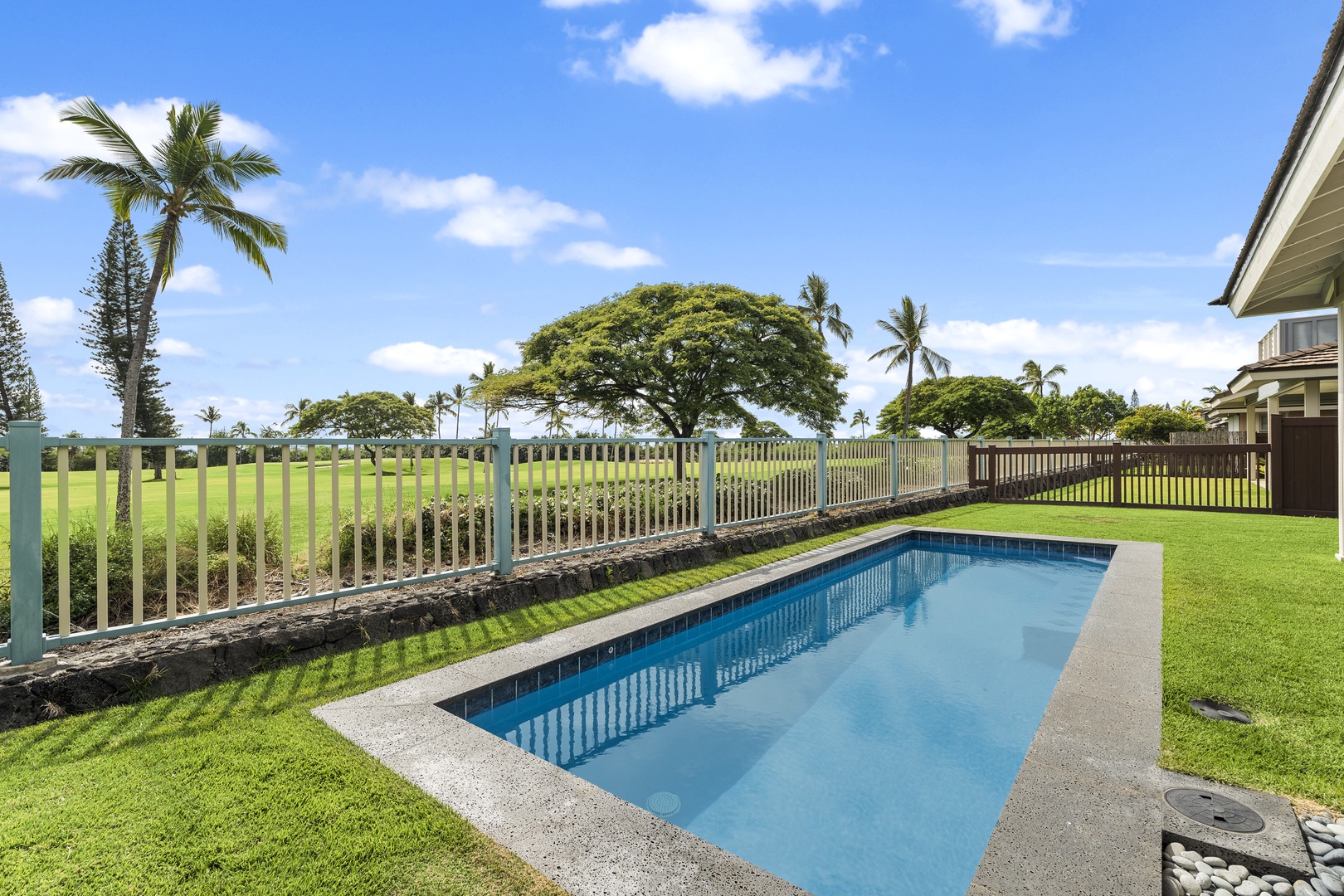 Kailua-Kona Vacation Rentals, Holua Kai #8 - Private pool with lush green views.