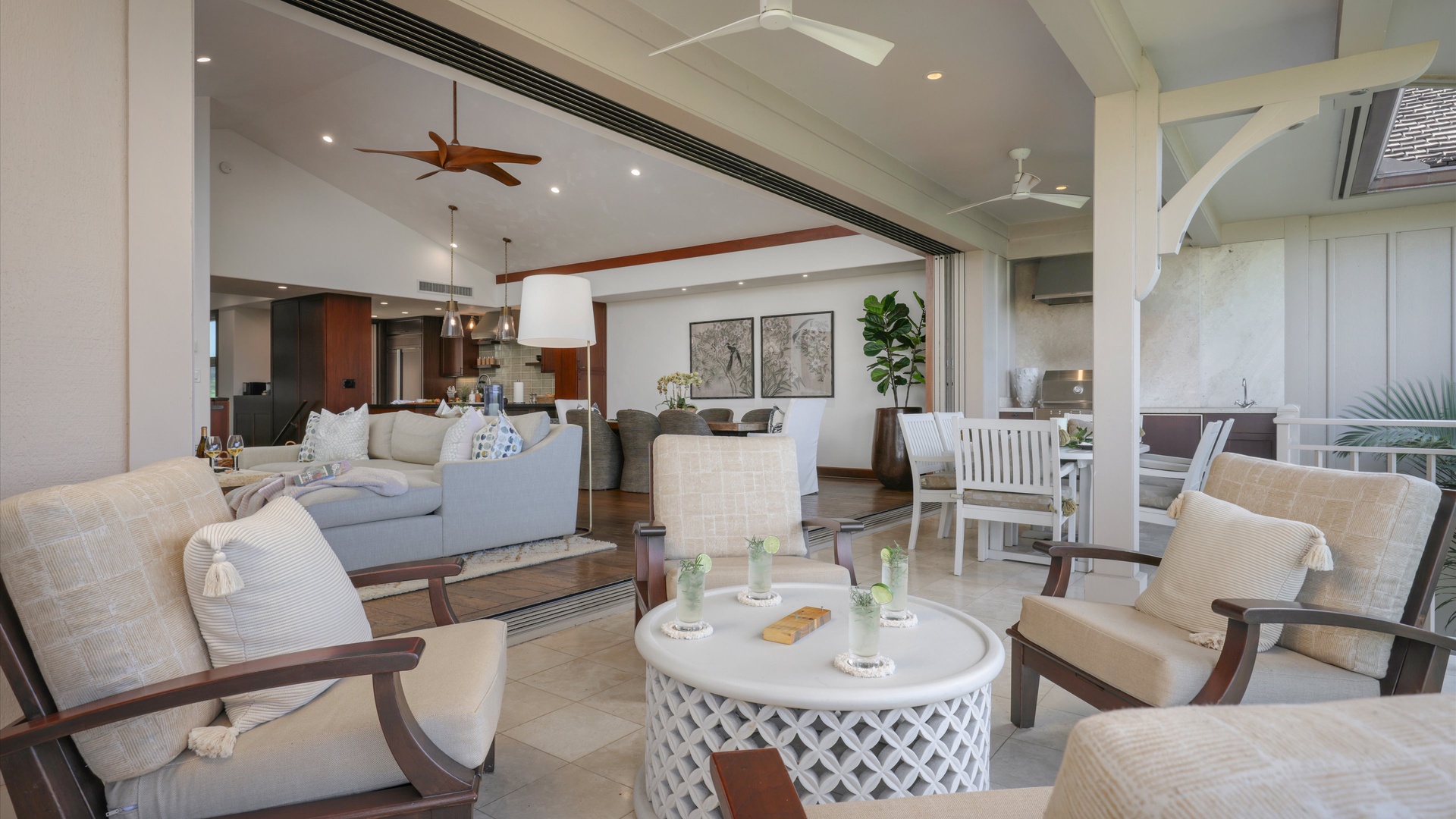 Kailua Kona Vacation Rentals, 3BD Ka'ulu Villa (129B) at Hualalai Resort - The view from the lanai towards the home.