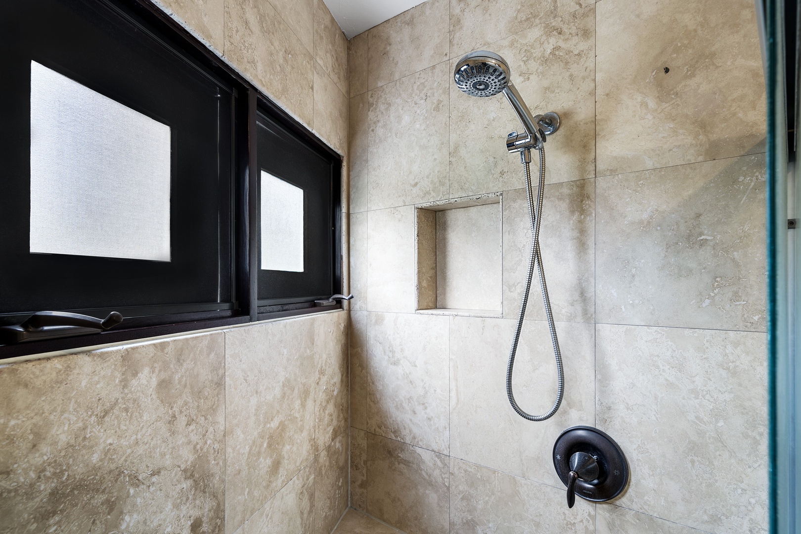 Kailua Kona Vacation Rentals, Kona's Shangri La - Travertine walk in shower