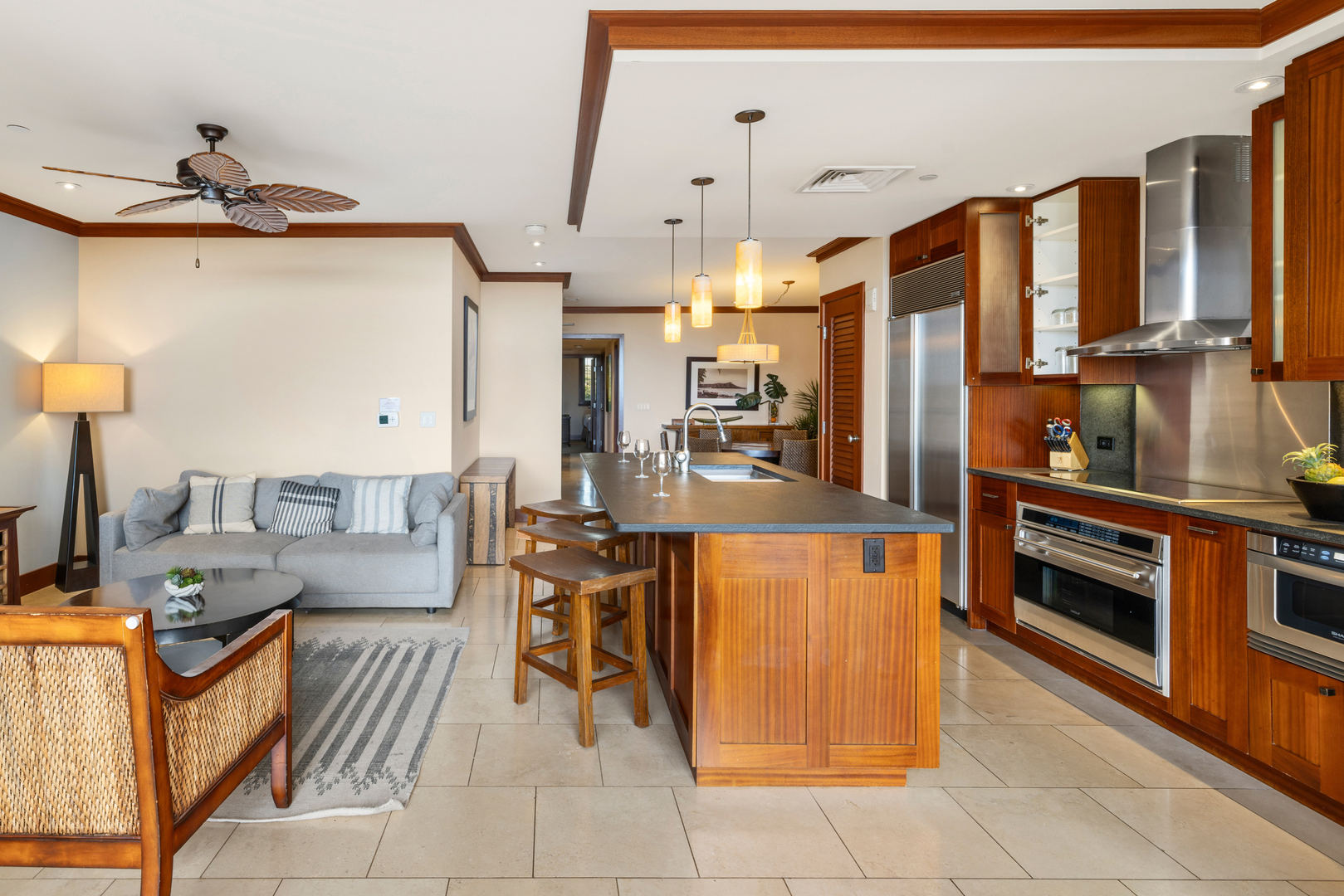 Kapolei Vacation Rentals, Ko Olina Beach Villas O505 - The open design and high ceilings brings everyone together throughout the villa.