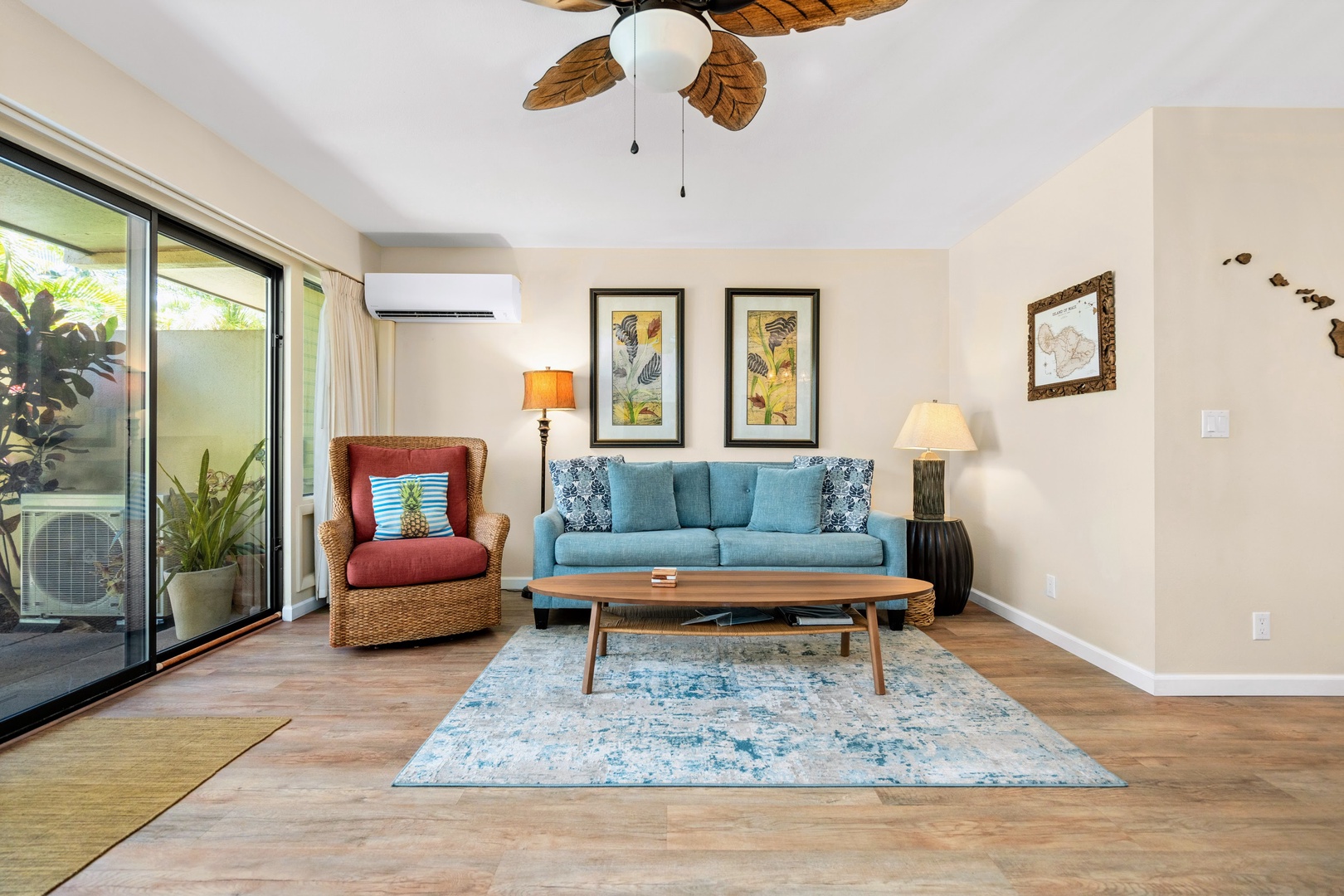 Kihei Vacation Rentals, Maui Kamaole E103 - Trace the route on the framed Hawai'i map before deciding where the day heads next.