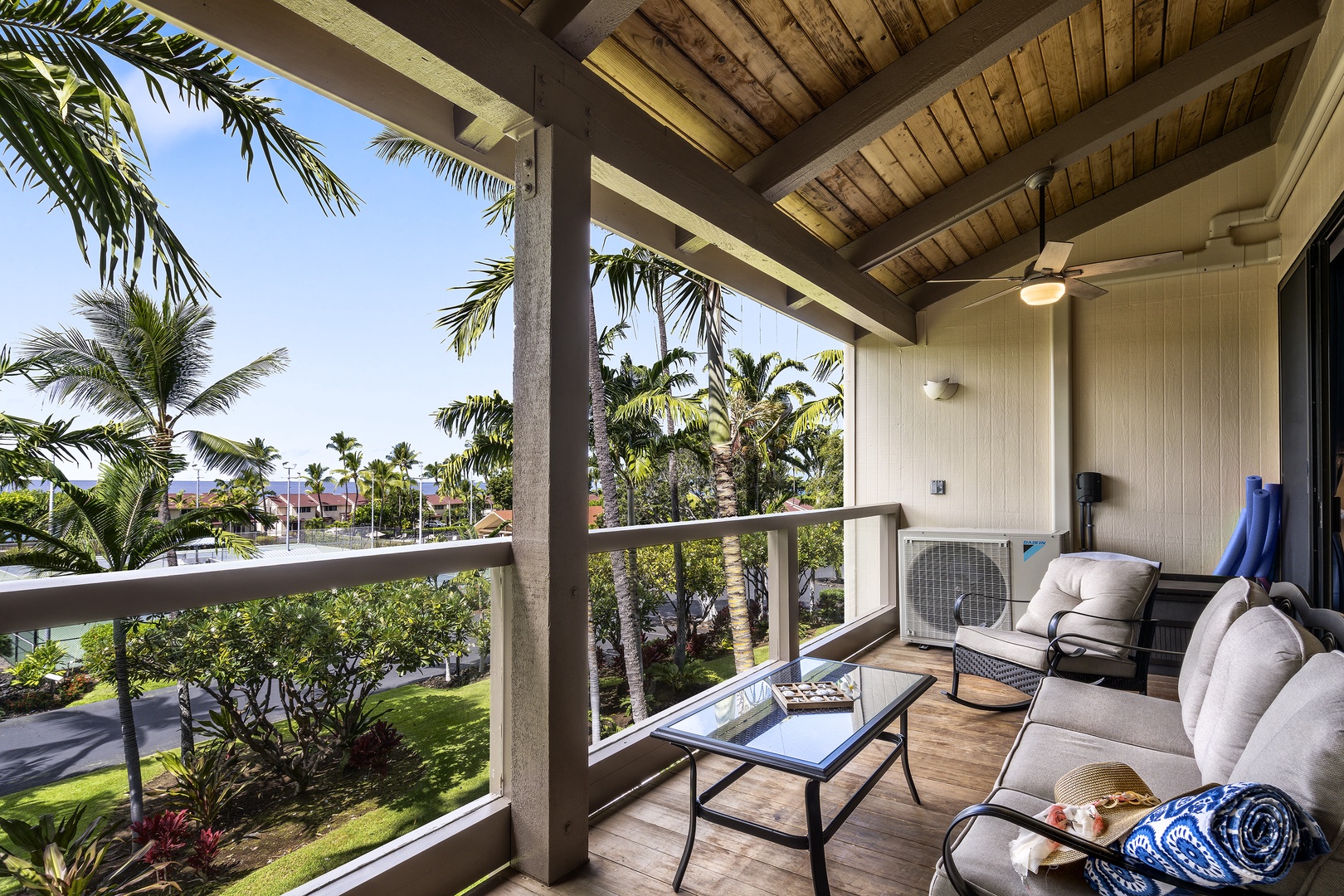 Kailua Kona Vacation Rentals, Keauhou Kona Surf & Racquet 9303 - There are a number of seating options on the spacious Lanai