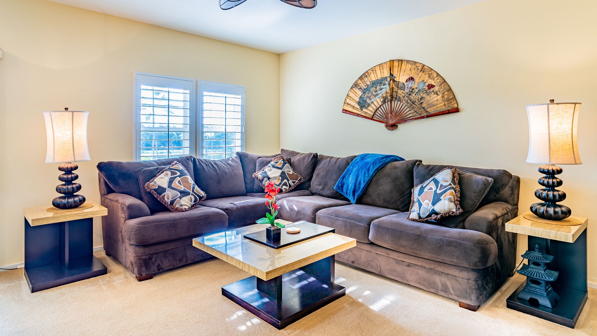 Kapolei Vacation Rentals, Coconut Plantation 1086-4 - Sink in to the plush couch and relax on island time.