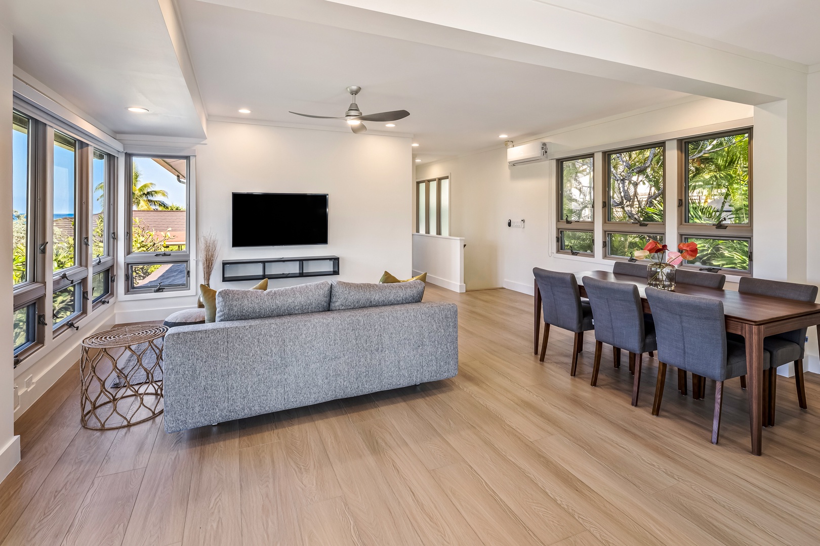 Kailua Vacation Rentals, Na Makana Villa - Enjoy a movie night or gather around the dining table for a game or plan the next day's adventure