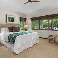 Kailua Vacation Rentals, Kailua Shores Estate 5 Bedroom - Tennis house guest bedroom featuring a king-size bed, elegant furnishings, and tranquil ambiance.