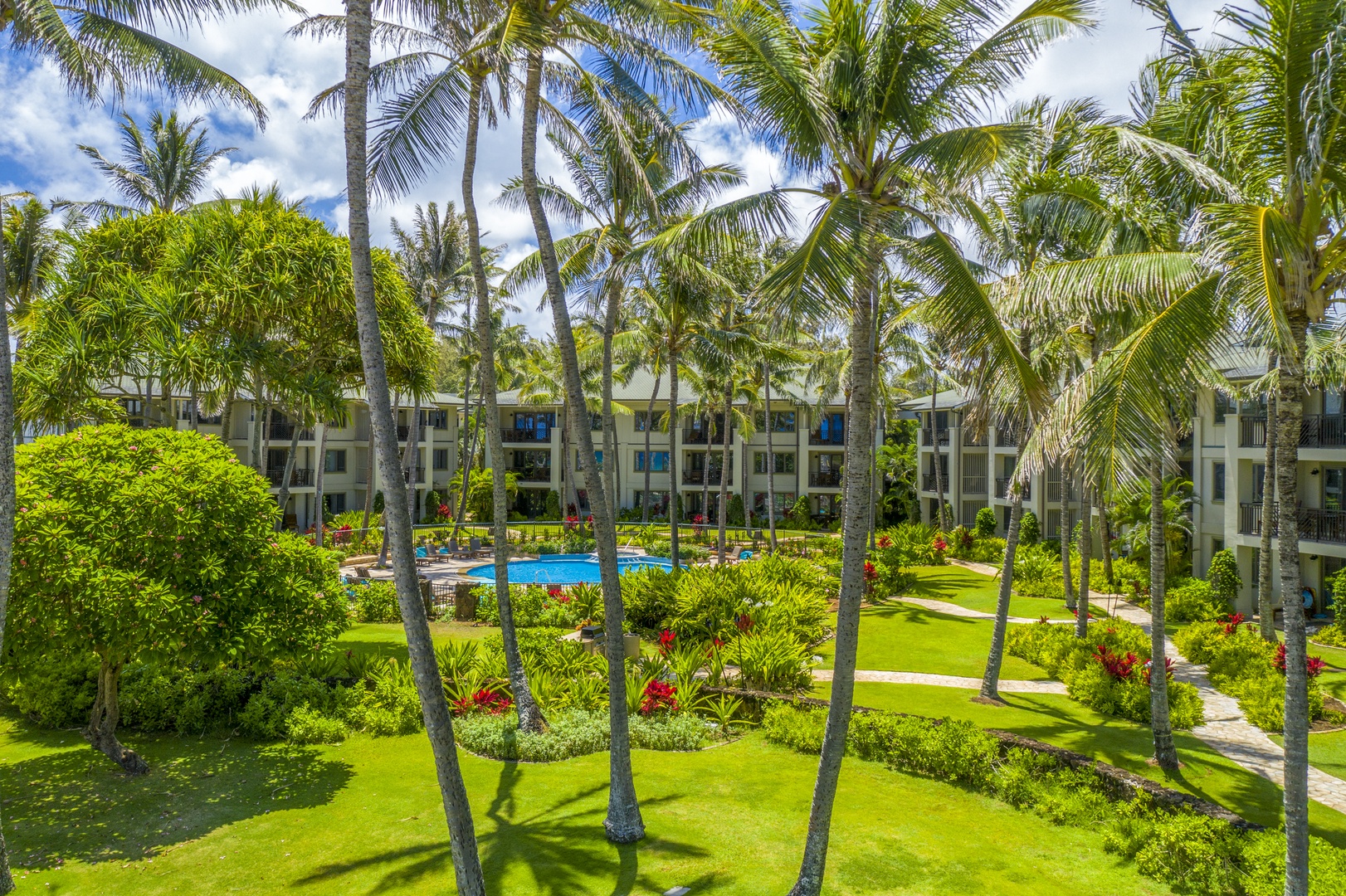 Kahuku Vacation Rentals, Turtle Bay Villas 112 - Villa pool grounds including lawn and bbq area exclusively available for Villa guests.