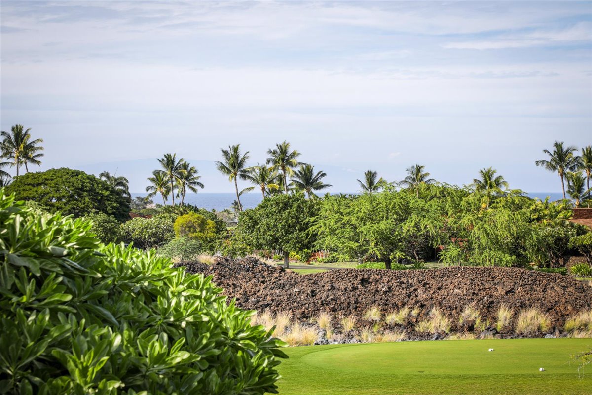 Kailua Kona Vacation Rentals, 3BD Ka'ulu Villa (129B) at Hualalai Resort - Nicklaus #4 fairway of the resort with breathtaking ocean and Maui views.