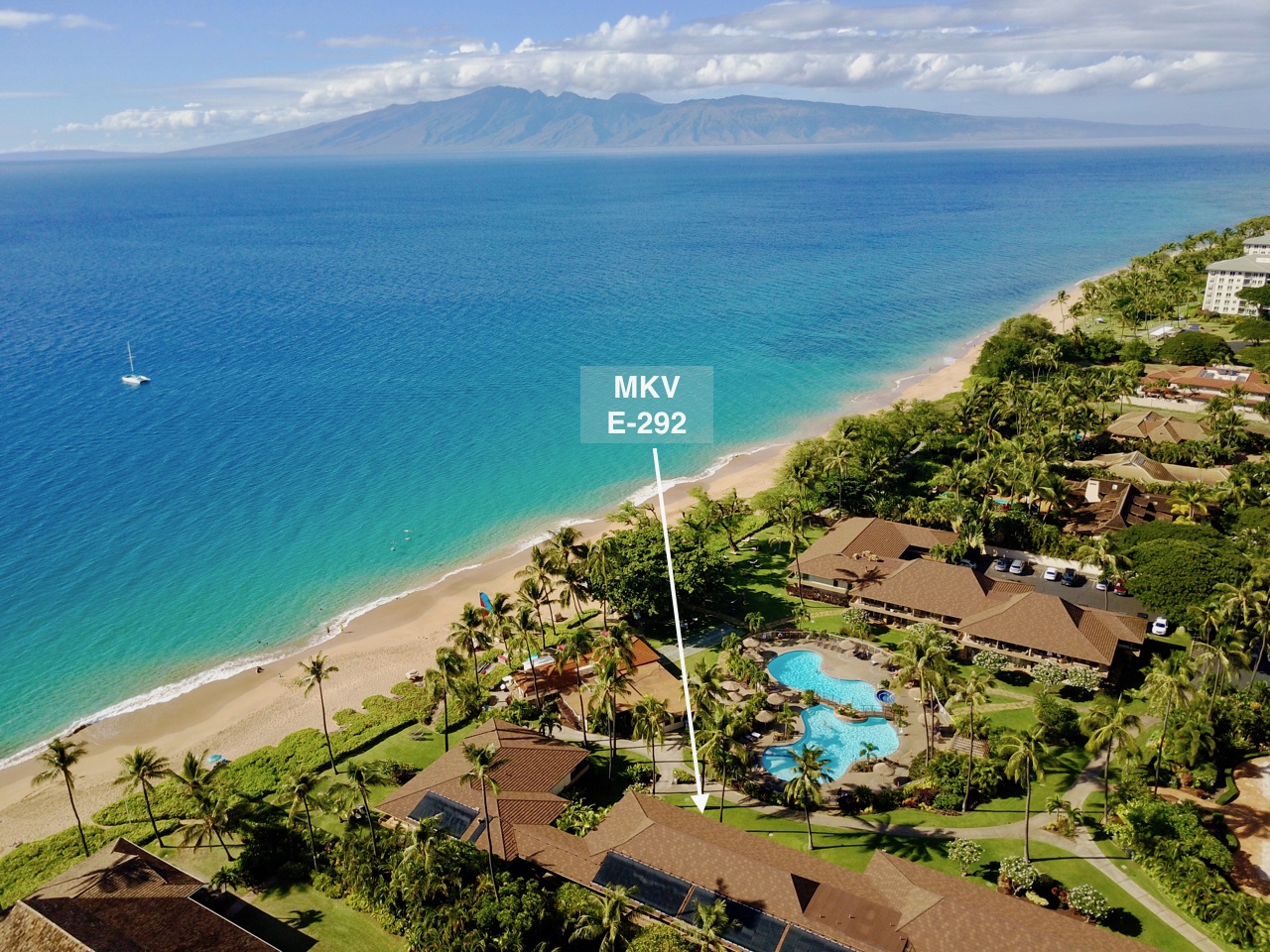 Lahaina Vacation Rentals, Maui Kaanapali Villas 292 - Unit E-292 sits back one stack from the ocean in this beautiful oceanfront resort