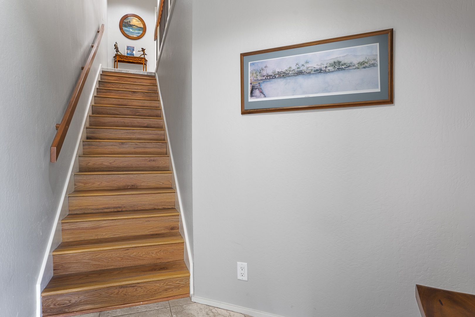 Kailua Kona Vacation Rentals, Kanaloa at Kona 1606 - Stairs at the entrance of the condo leading to the main level