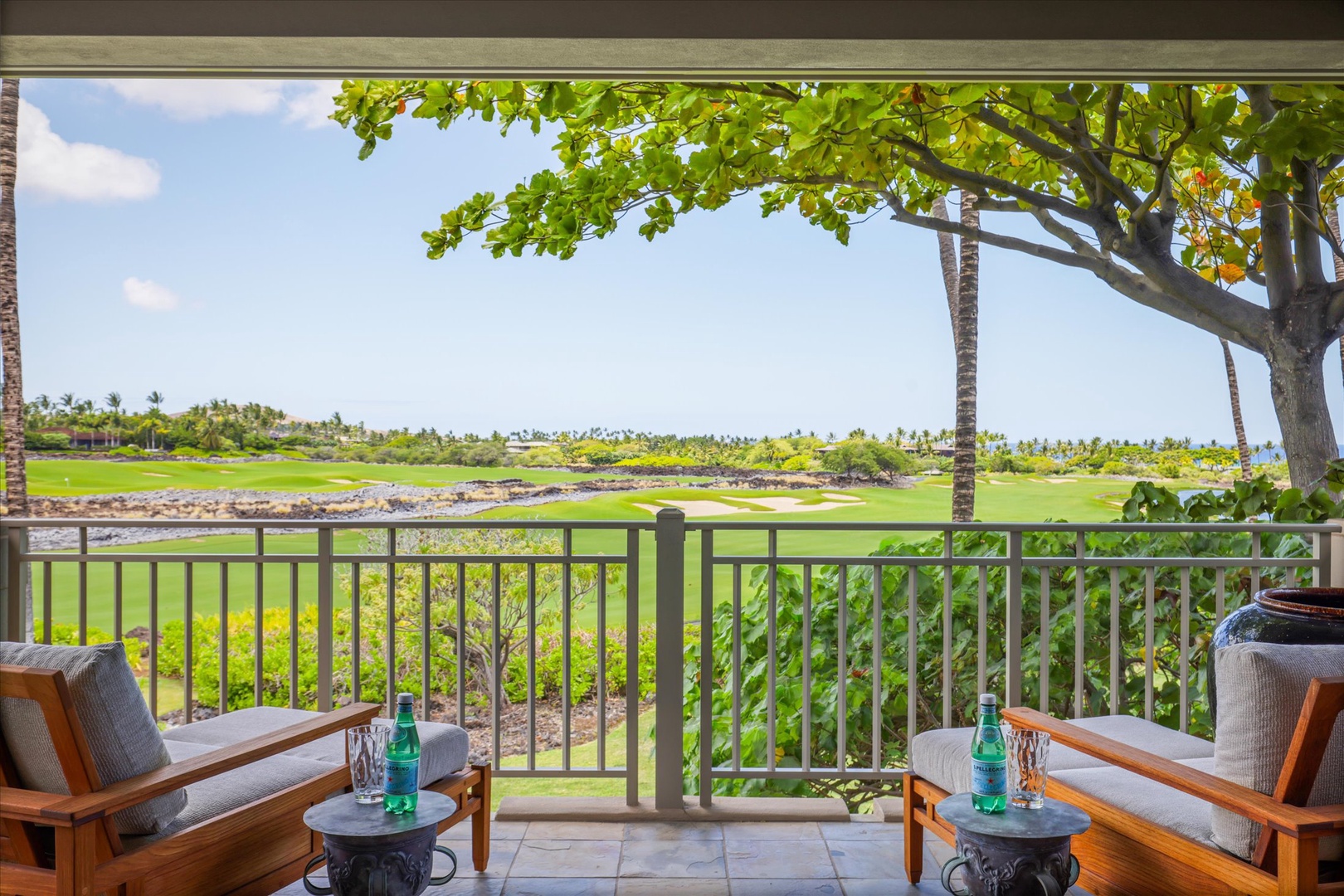 Kailua Kona Vacation Rentals, Wai'ulu Villa 115D - Private lanai with seating for two—enjoy a morning coffee or evening wind-down with panoramic views.