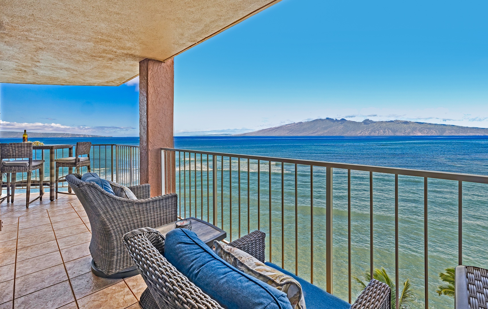 Lahaina Vacation Rentals, Royal Kahana 1010 - Relax on the lanai with comfortable seating and stunning ocean views, perfect for unwinding any time of day.