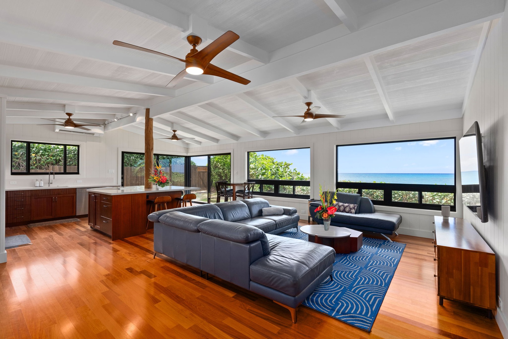 Waialua Vacation Rentals, Mokuleia Beach Villa** - Enjoy the ocean views from your home!