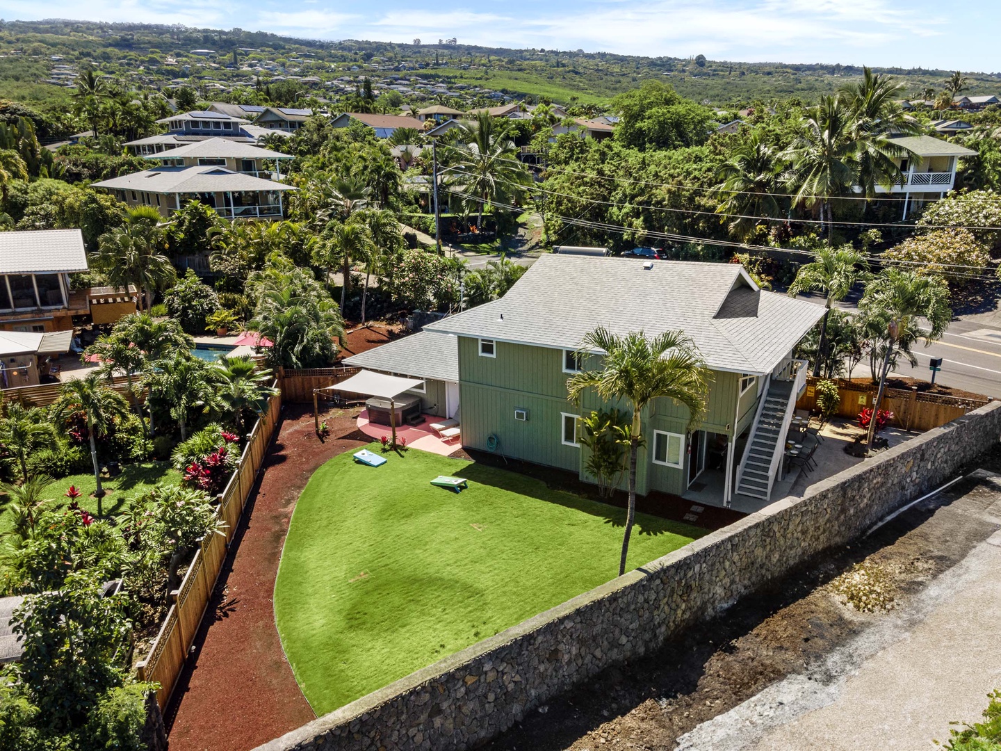 Kailua Kona Vacation Rentals, Hale A Kai - Aerial views of the home and surrounding neighborhood