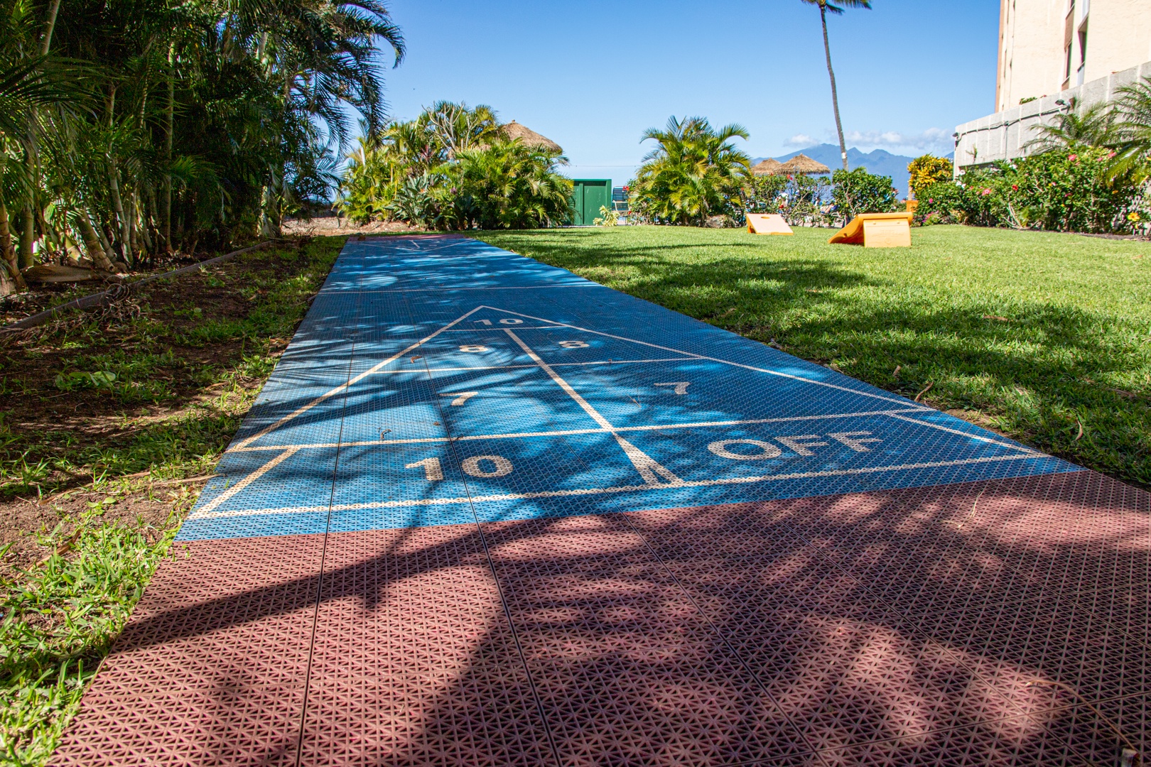 Lahaina Vacation Rentals, Royal Kahana 308 - Shuffle board in the shade with the island breeze