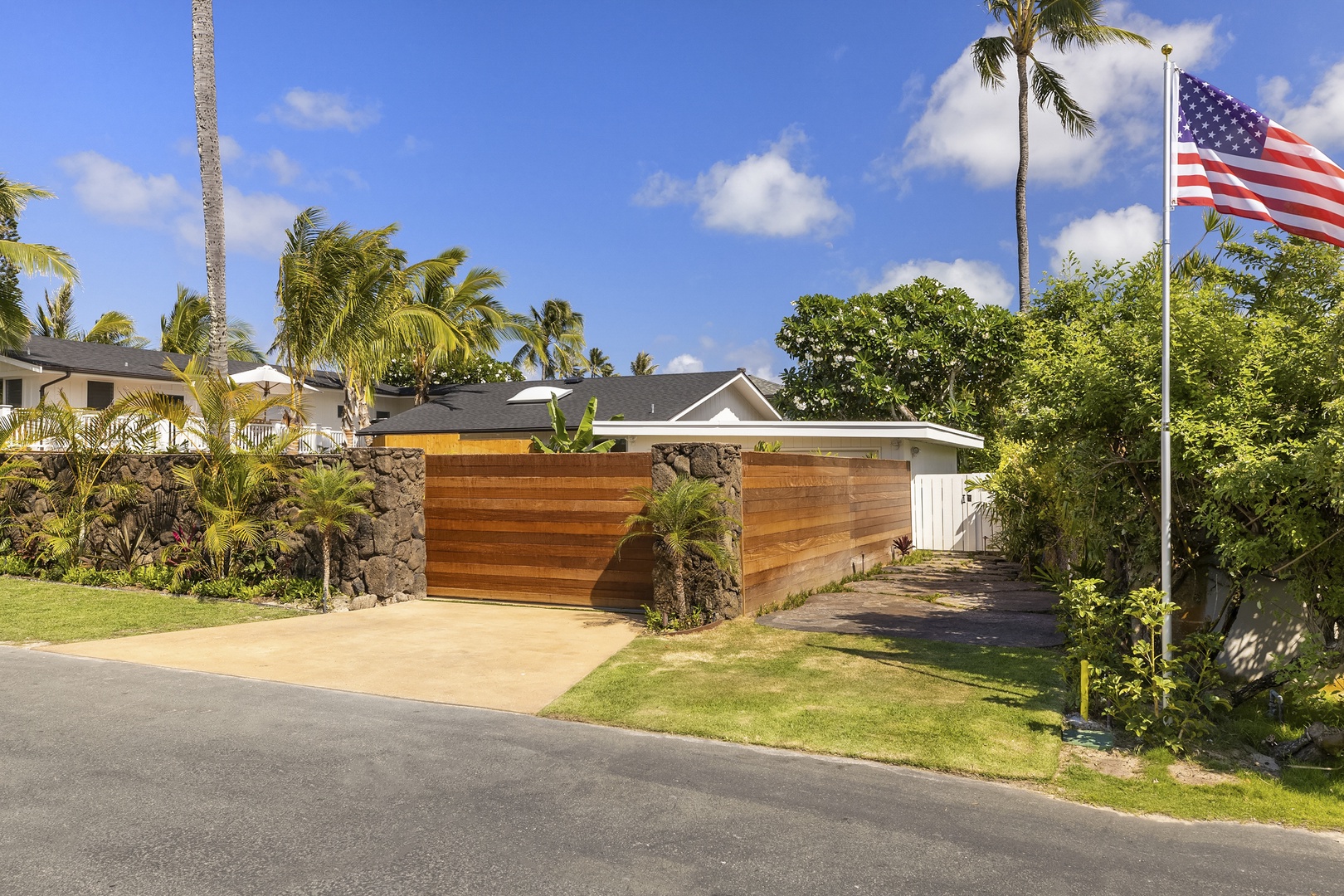 Kailua Vacation Rentals, Ranch Beach House Estate - Gated Driveway
