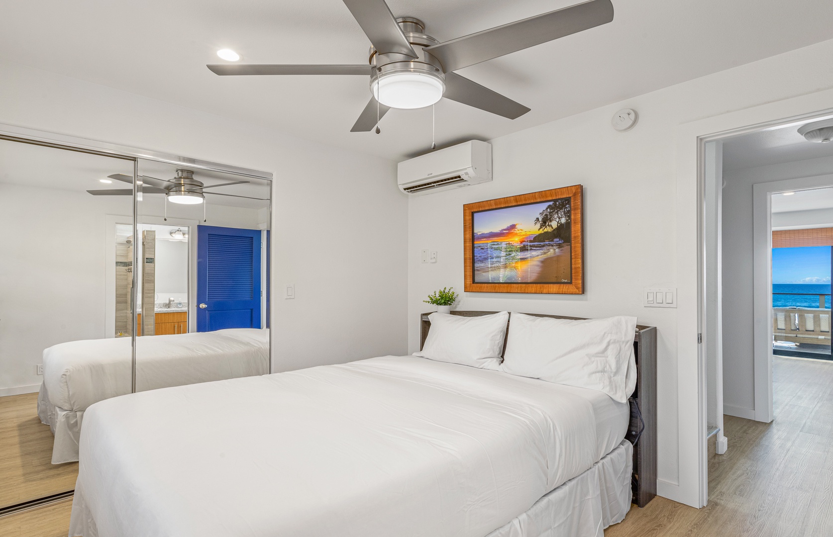 Lahaina Vacation Rentals, Puamana 254-2 - This guest suite is complete with a queen-sized bed and split AC.