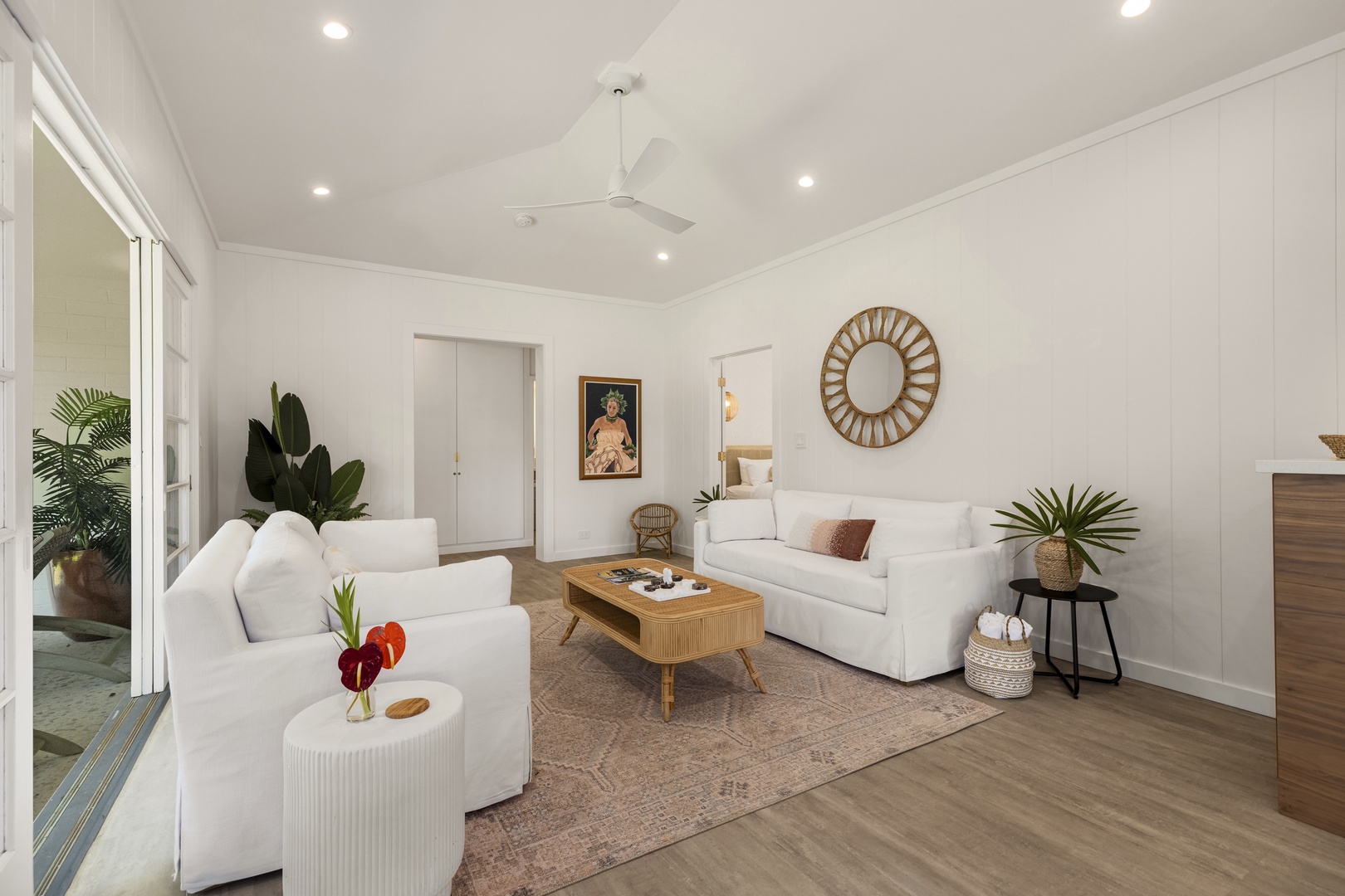 Kailua Vacation Rentals, Lanikai Hideaway - Bright and airy living space with designer touches throughout