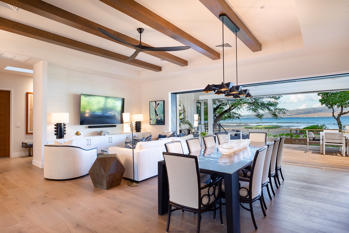 Kamuela Vacation Rentals, Puako Beach Getaway - Revel in a seamless blend of modern sophistication and Old Hawaii charisma, encased in superior construction and sleek, clean lines from floor to ceiling, all set against the captivating backdrop of Puako's expansive white sand beach.