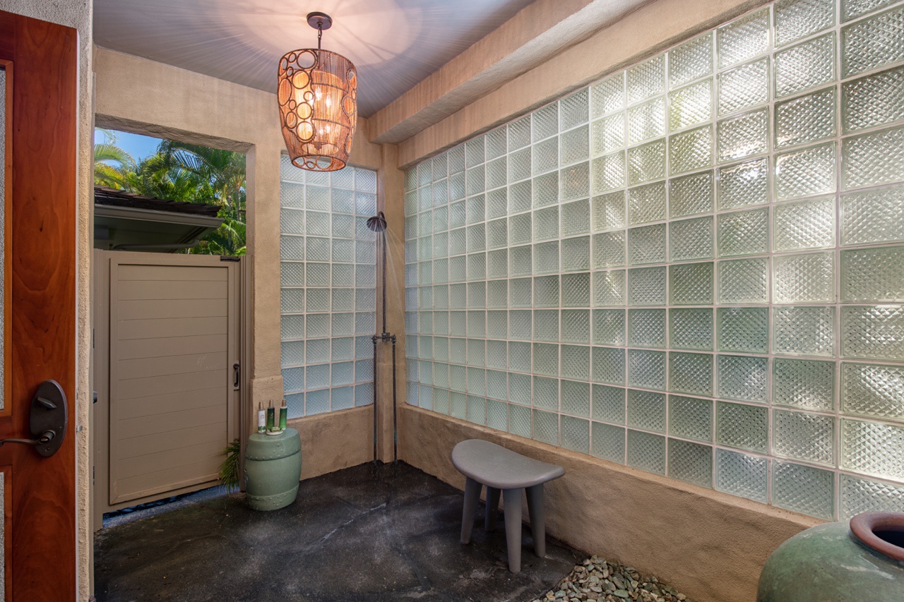 Kailua Kona Vacation Rentals, 2BD Hillside Villa (4102) at Hualalai Resort - Refresh yourself in the primary bathroom's outdoor shower garden.