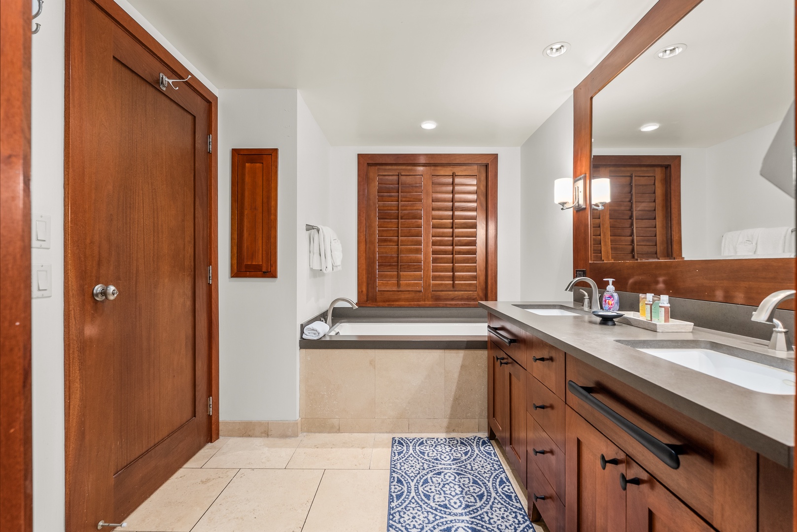 Run a bath or just brush your teeth; the primary ensuite handles both without crowding.