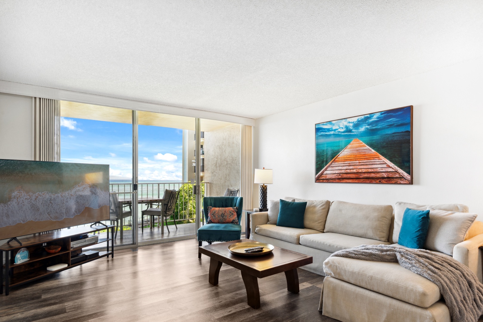 Lahaina Vacation Rentals, Royal Kahana 308 - Ocean light fills Royal Kahana 308’s living room, bringing calm to every corner.